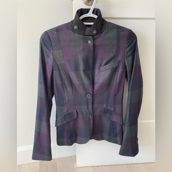 Boss Orange plaid blazer/jacket - purple/grey - size 0 - Picture 3 of 13